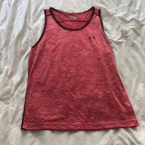 Mens red loose under Armour athletic tank top